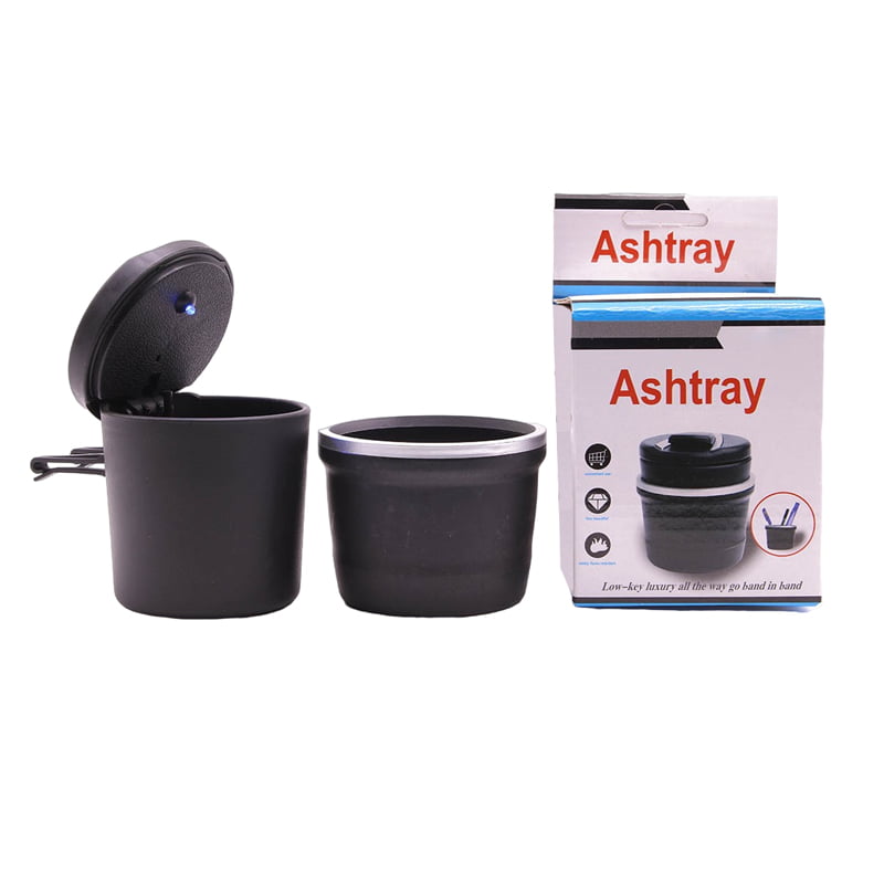 Car Ashtray with Lid LED Light and Smoke Filter