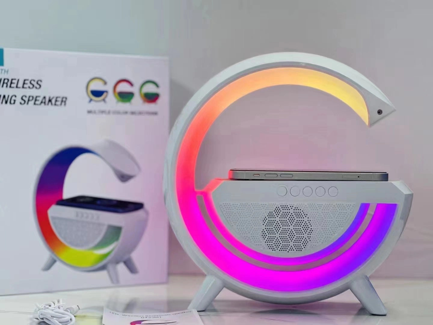 3 in 1 LED Wireless Charger Speaker Charge, Play & Glow