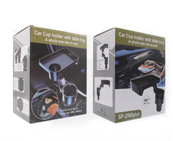 Dual Car Cup Holder with 360 Rotation and Expanding Base