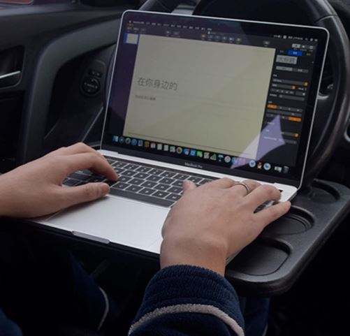 Multifunction Car Steering Wheel Tray for Laptop and Meal Use