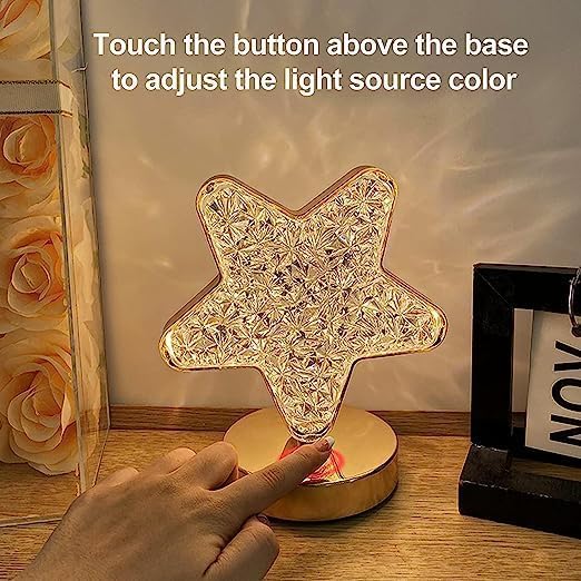 Star Crystal Lamp with Romantic LED Glow