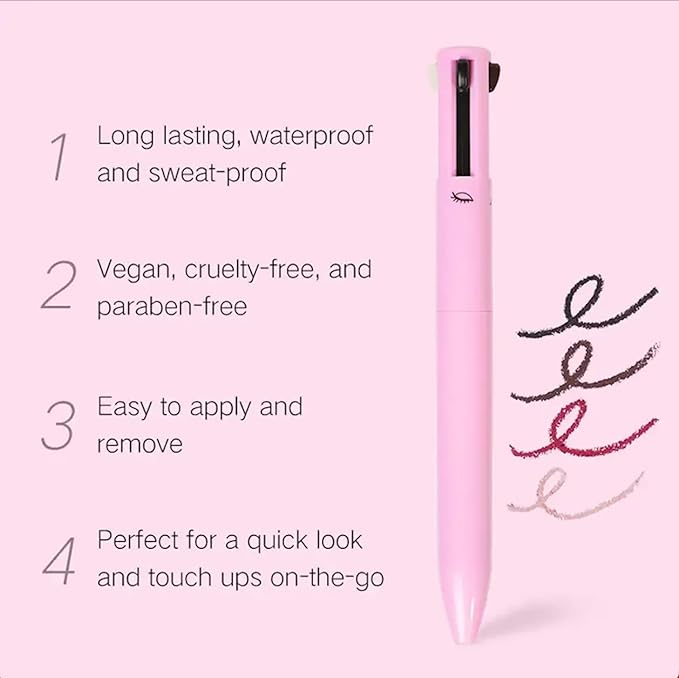 4 in 1 Makeup Pen Lip Liner Brow Pencil Eyeliner & Highlighter in One