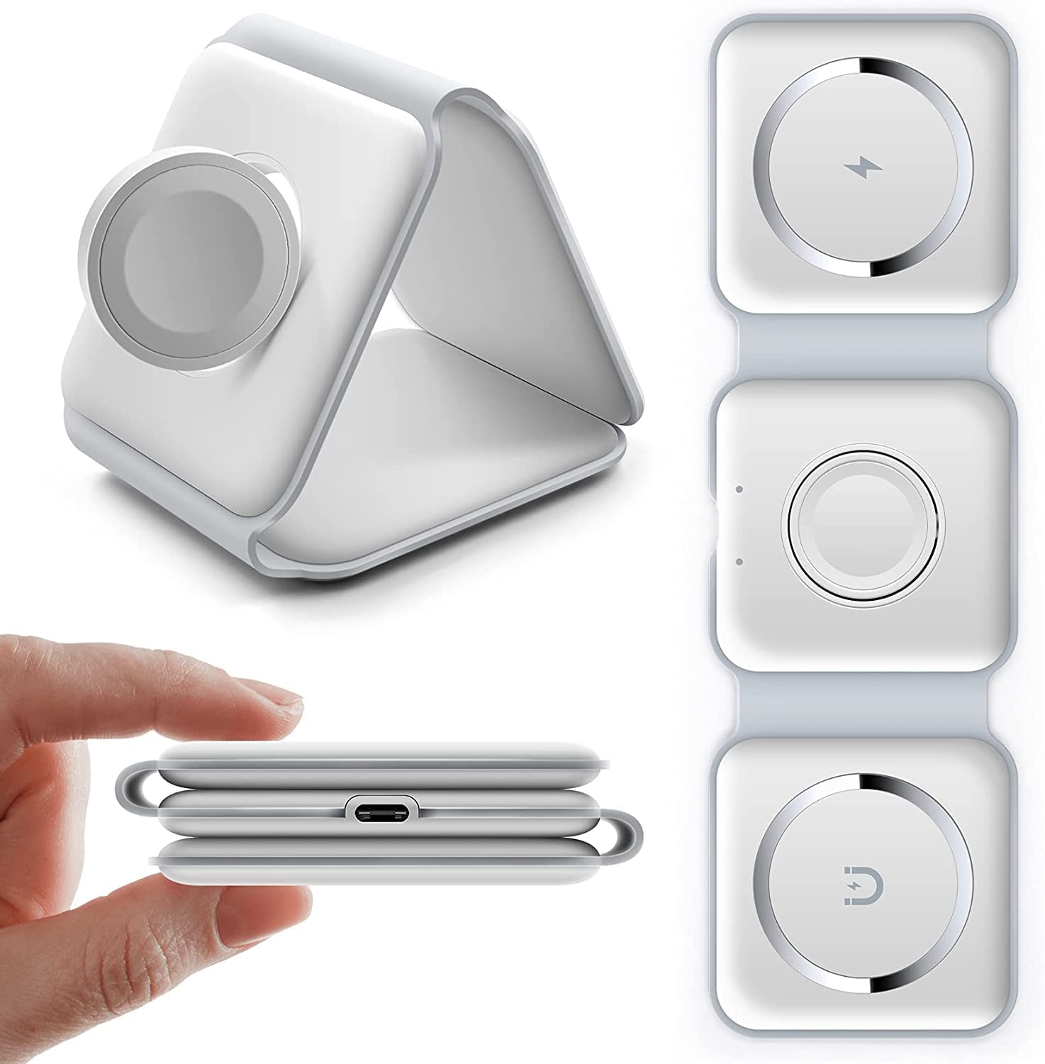 3 in 1 Wireless Charging Pad Power Up Phone, Watch & Earbuds