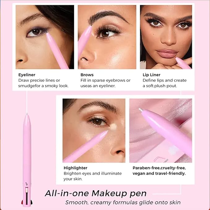 4 in 1 Makeup Pen Lip Liner Brow Pencil Eyeliner & Highlighter in One