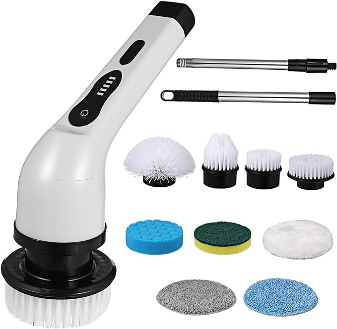 9 in 1 Rechargeable Electric Spin Cleaning Brush with Multiple Heads