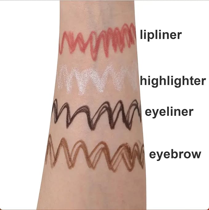 4 in 1 Makeup Pen Lip Liner Brow Pencil Eyeliner & Highlighter in One