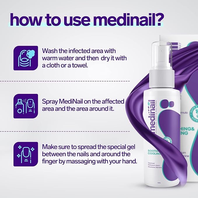 Medinal Nail Fungus Spray Fast Natural Treatment for Fungal Infections & Yellow Nails