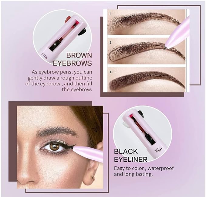 4 in 1 Makeup Pen Lip Liner Brow Pencil Eyeliner & Highlighter in One