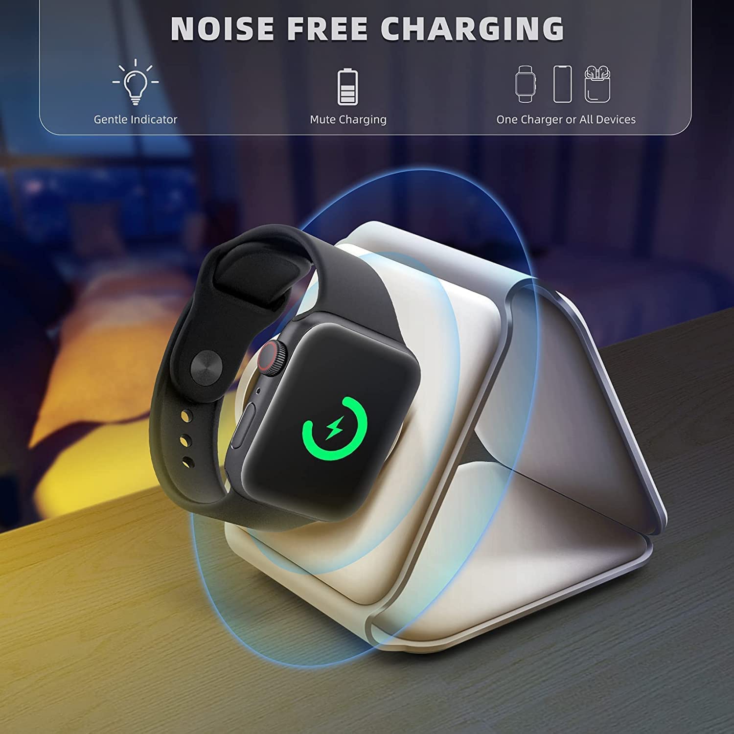 3 in 1 Wireless Charging Pad Power Up Phone, Watch & Earbuds