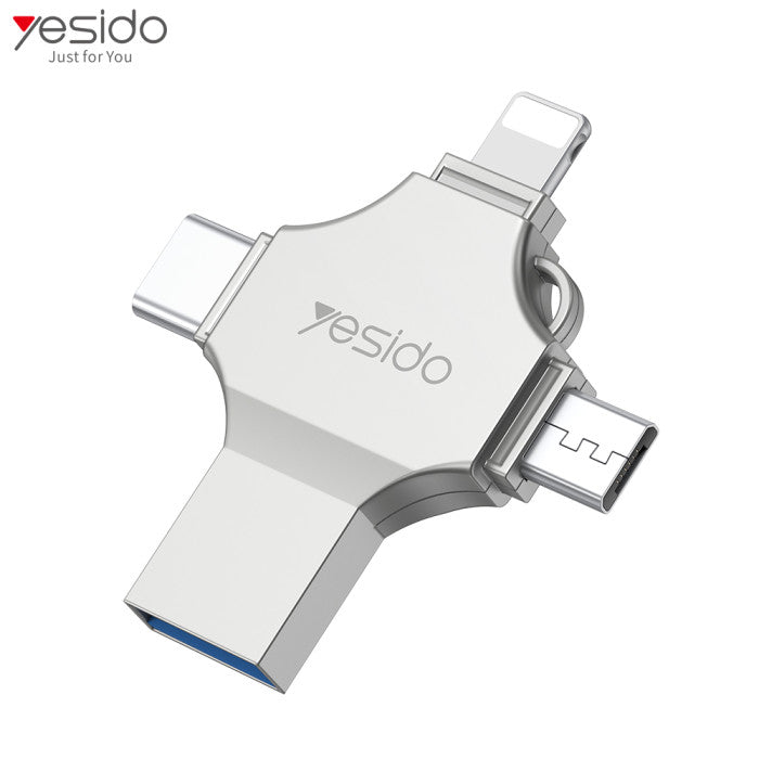 4-in-1 USB Charging Cable – Micro, Type-C, iOS, USB-A