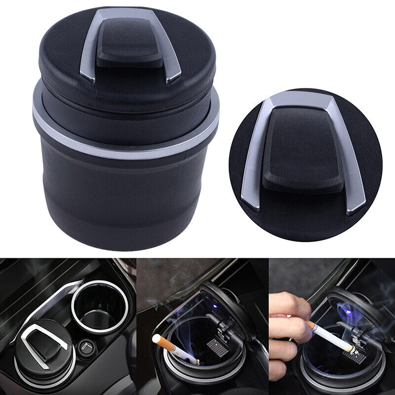Car Ashtray with Lid LED Light and Smoke Filter