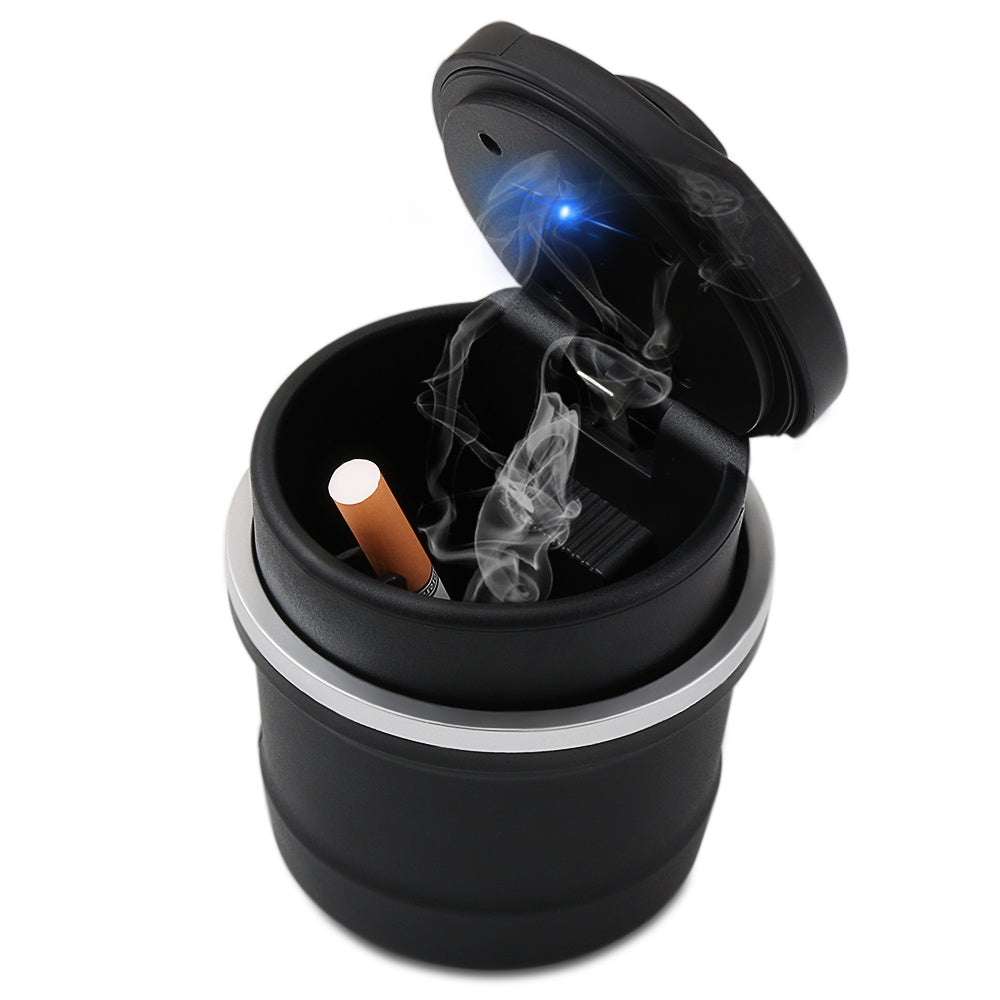 Car Ashtray with Lid LED Light and Smoke Filter
