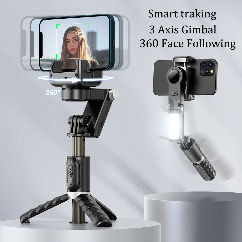 3-in-1 Gimbal: Stabilizer, Light & Tripod