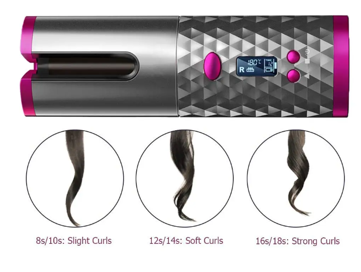 Cordless Auto Rotating Hair Curler Heat & Style