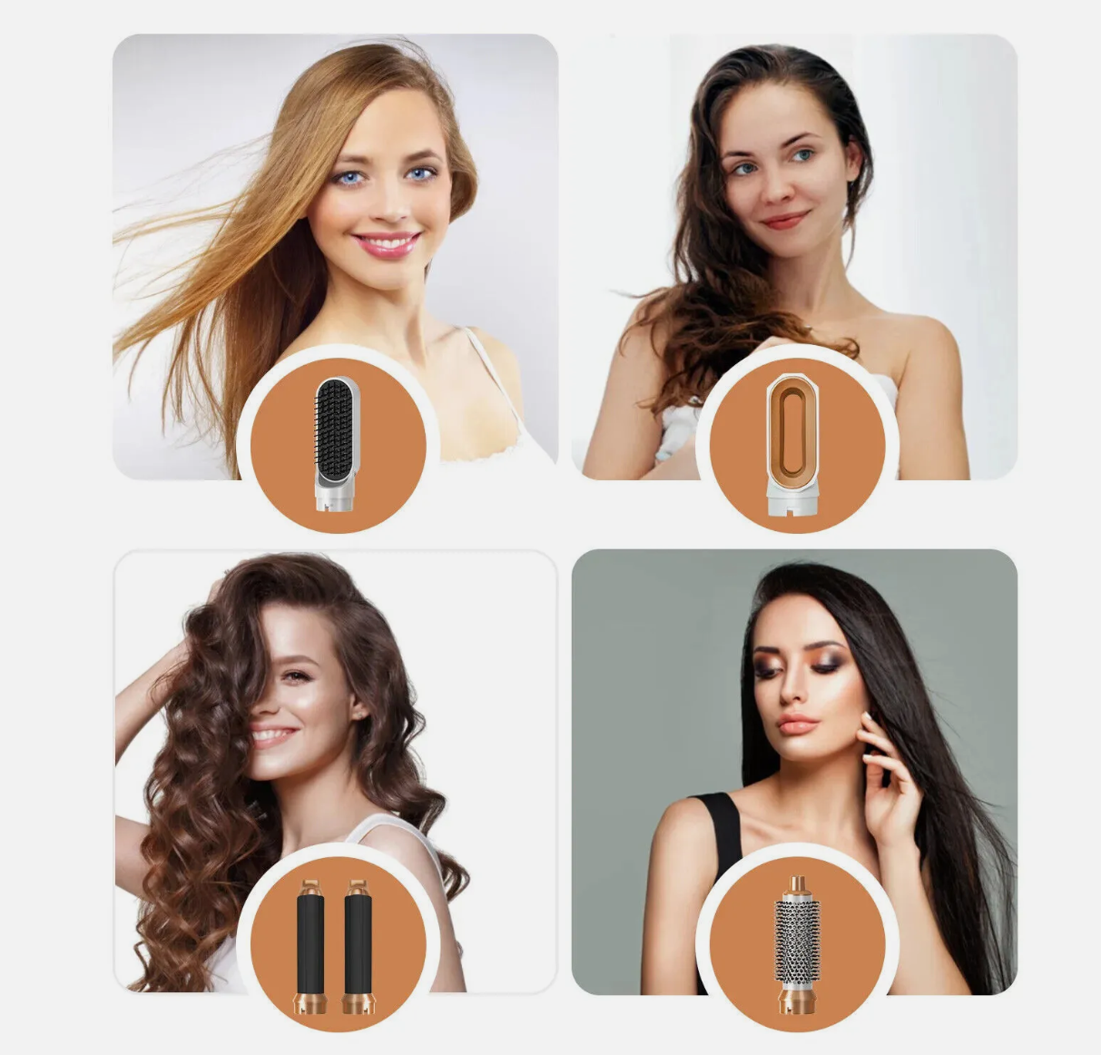 5 in 1 Hot Air Hair Styling Brush Dry Straighten Curl & Volumize in One Tool