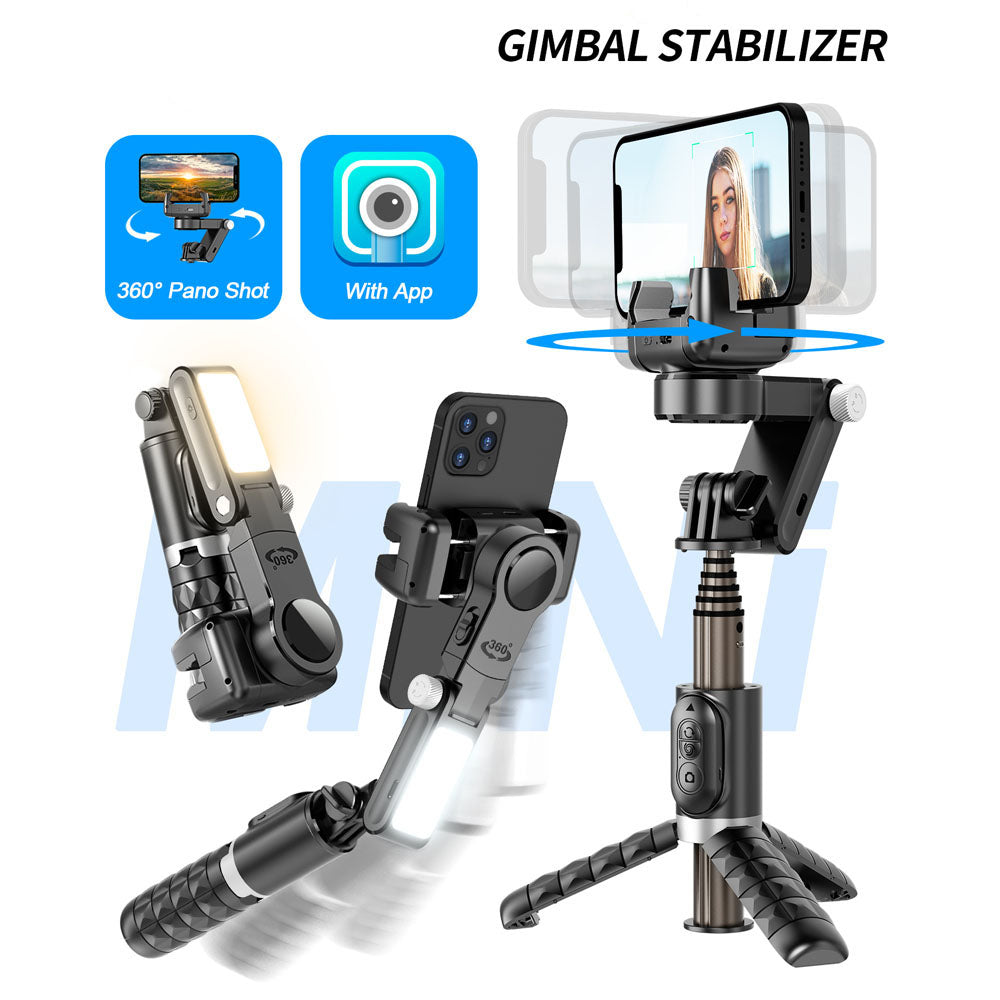 3-in-1 Gimbal: Stabilizer, Light & Tripod