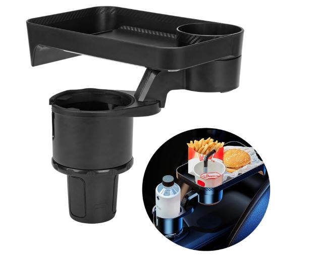 Dual Car Cup Holder with 360 Rotation and Expanding Base