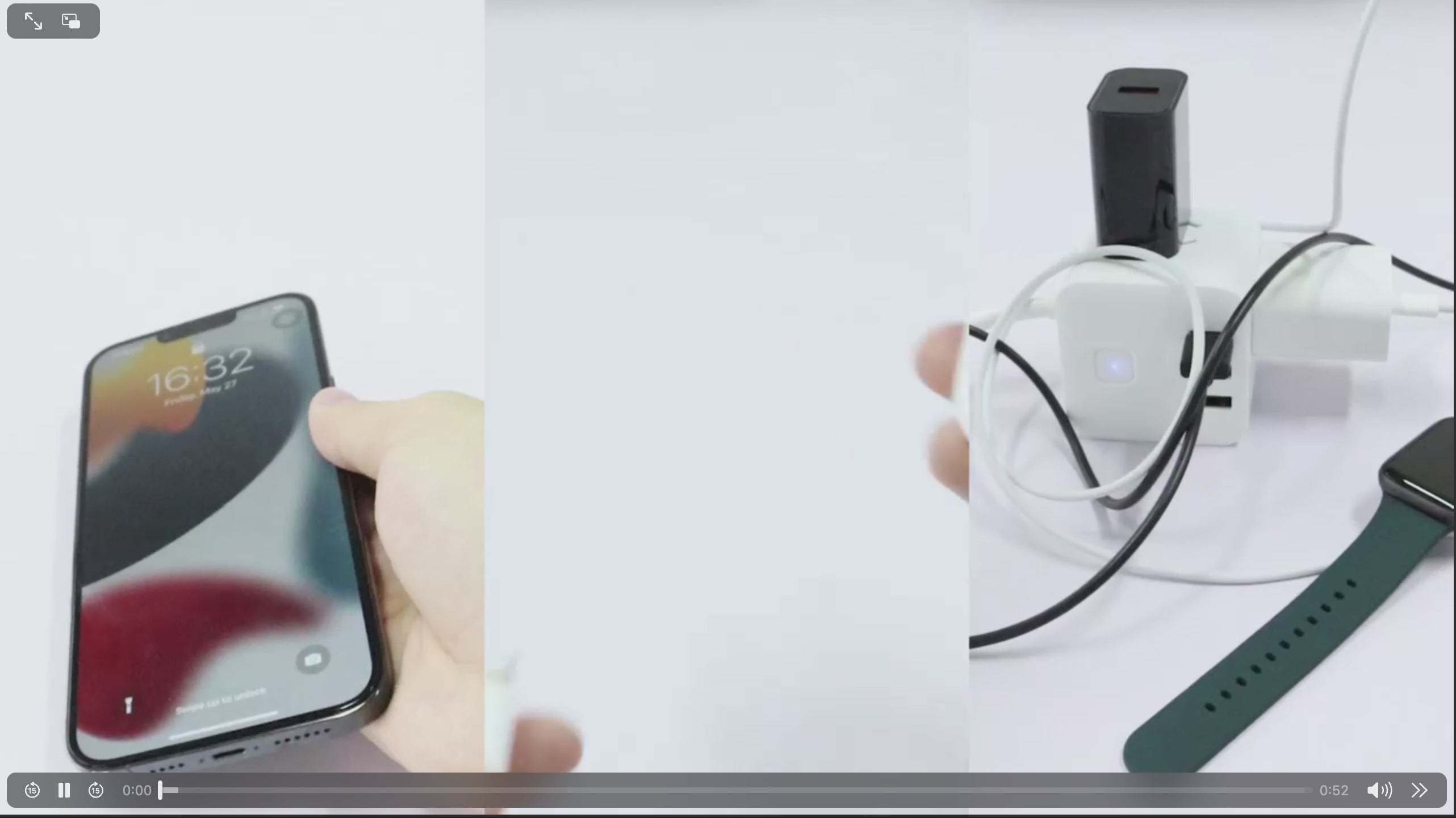 3 in 1 Wireless Charging Pad Power Up Phone, Watch & Earbuds