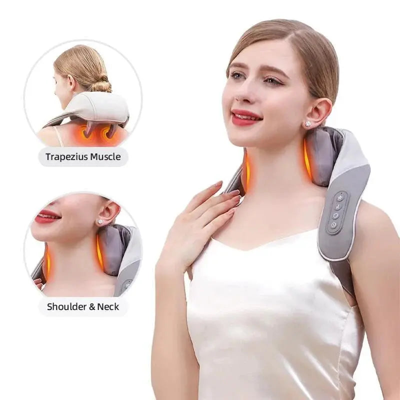 Wireless Neck & Shoulder Massager with Heat Therapy