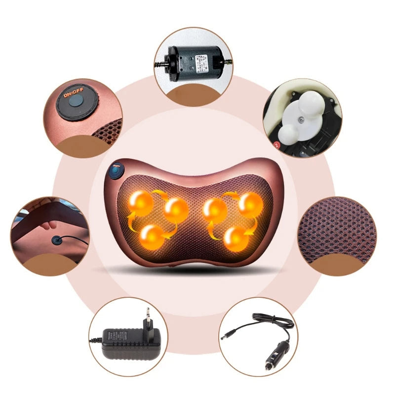 Electric Neck and Body Massage Pillow with Heat and Deep Kneading