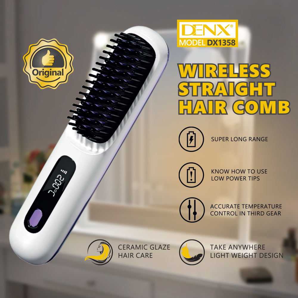 Wireless Hair Straightening Comb Smooth Frizz Free Styling Anytime