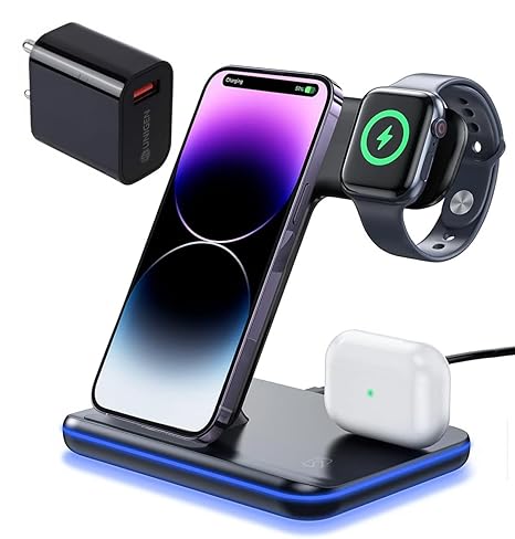 3-in-1 Wireless Charging Station For Phone, Smartwatch & AirPod