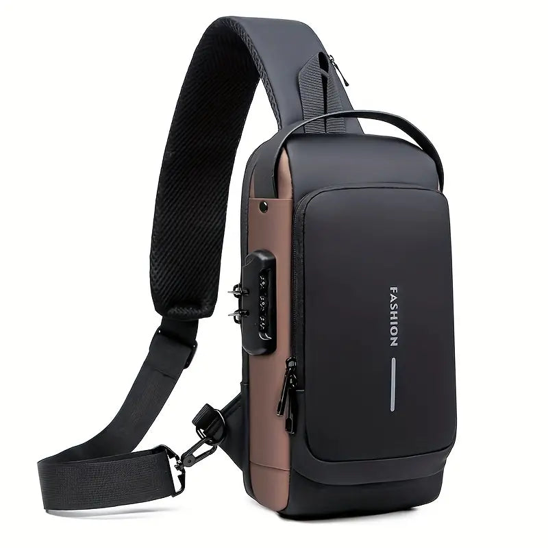 Anti-Theft Sling Bag for Men with Password Lock