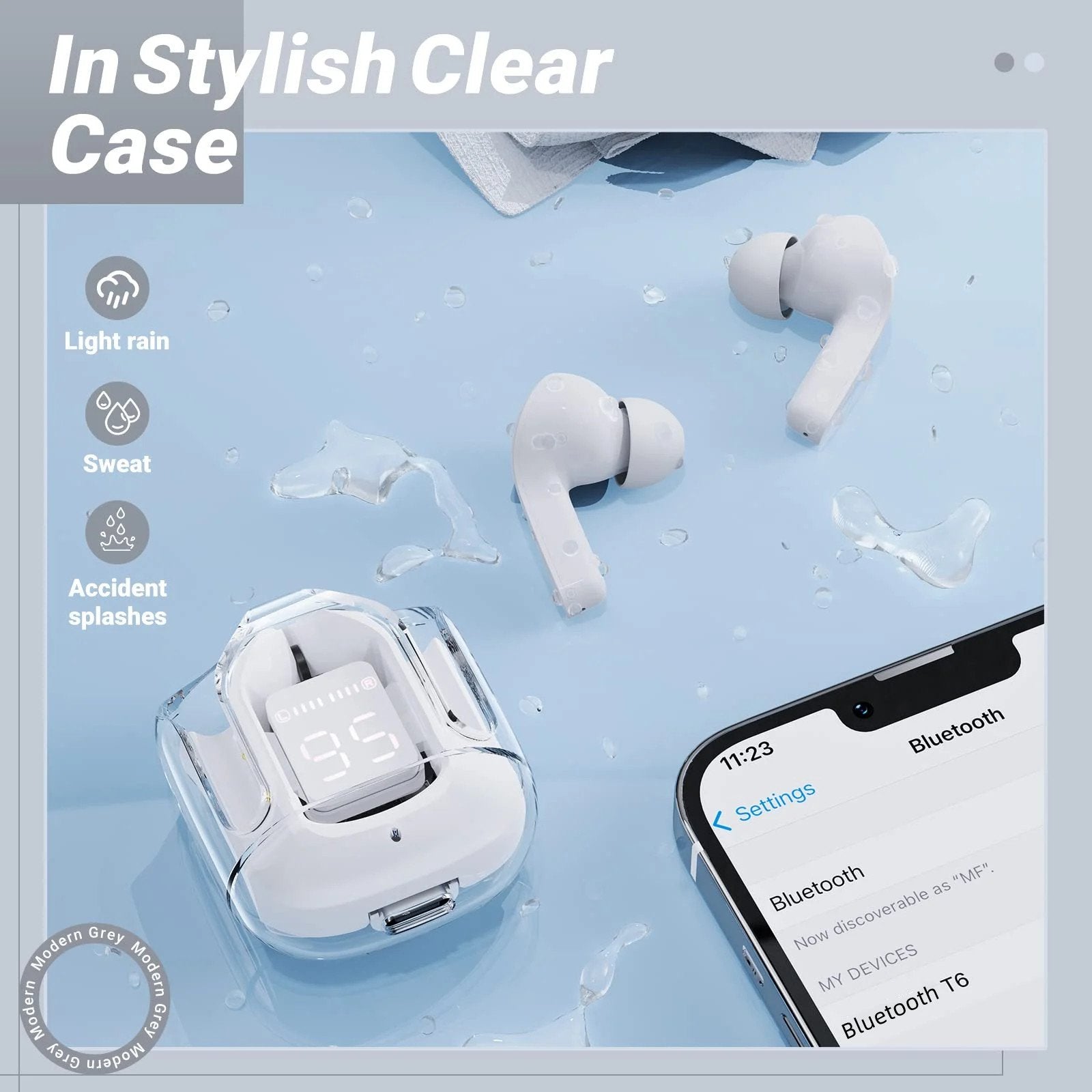 T6 LED Crystal Earphones