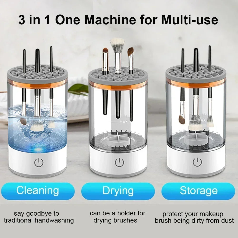 Electric Makeup Brush Cleaner & Dryer Automatic 360° Deep Cleaning Tool