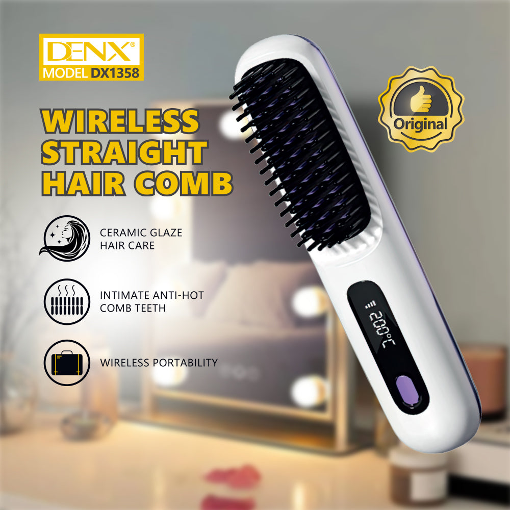 Wireless Hair Straightening Comb Smooth Frizz Free Styling Anytime