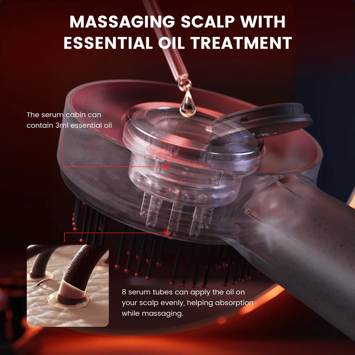Scalp Oil Massager with Serum Dispenser