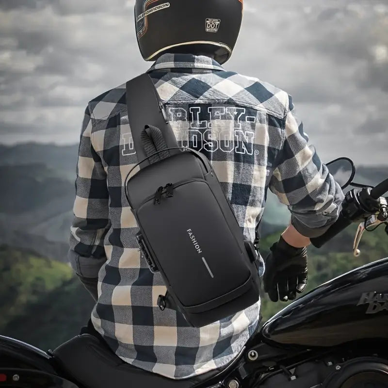 Anti-Theft Sling Bag for Men with Password Lock