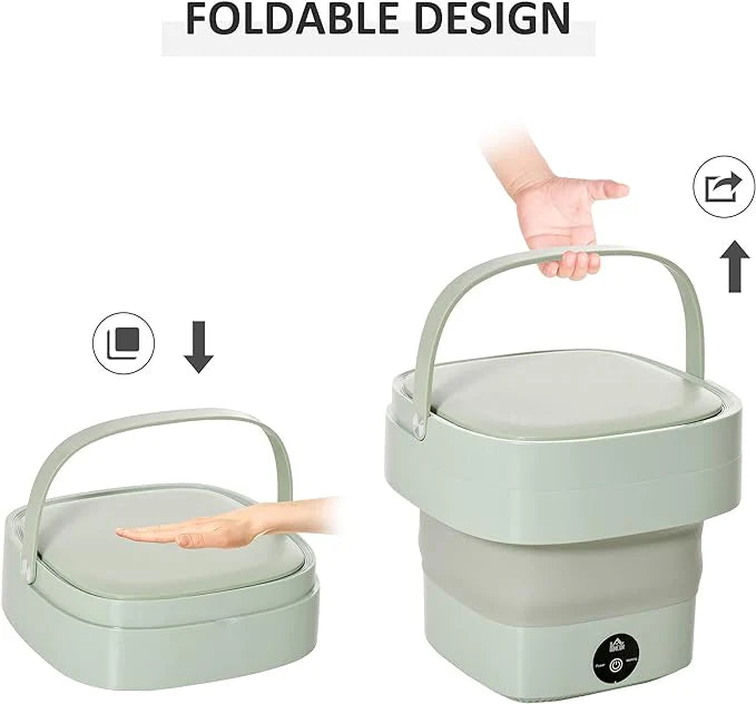 Portable Foldable Mini Laundry Machine for Travel & Home