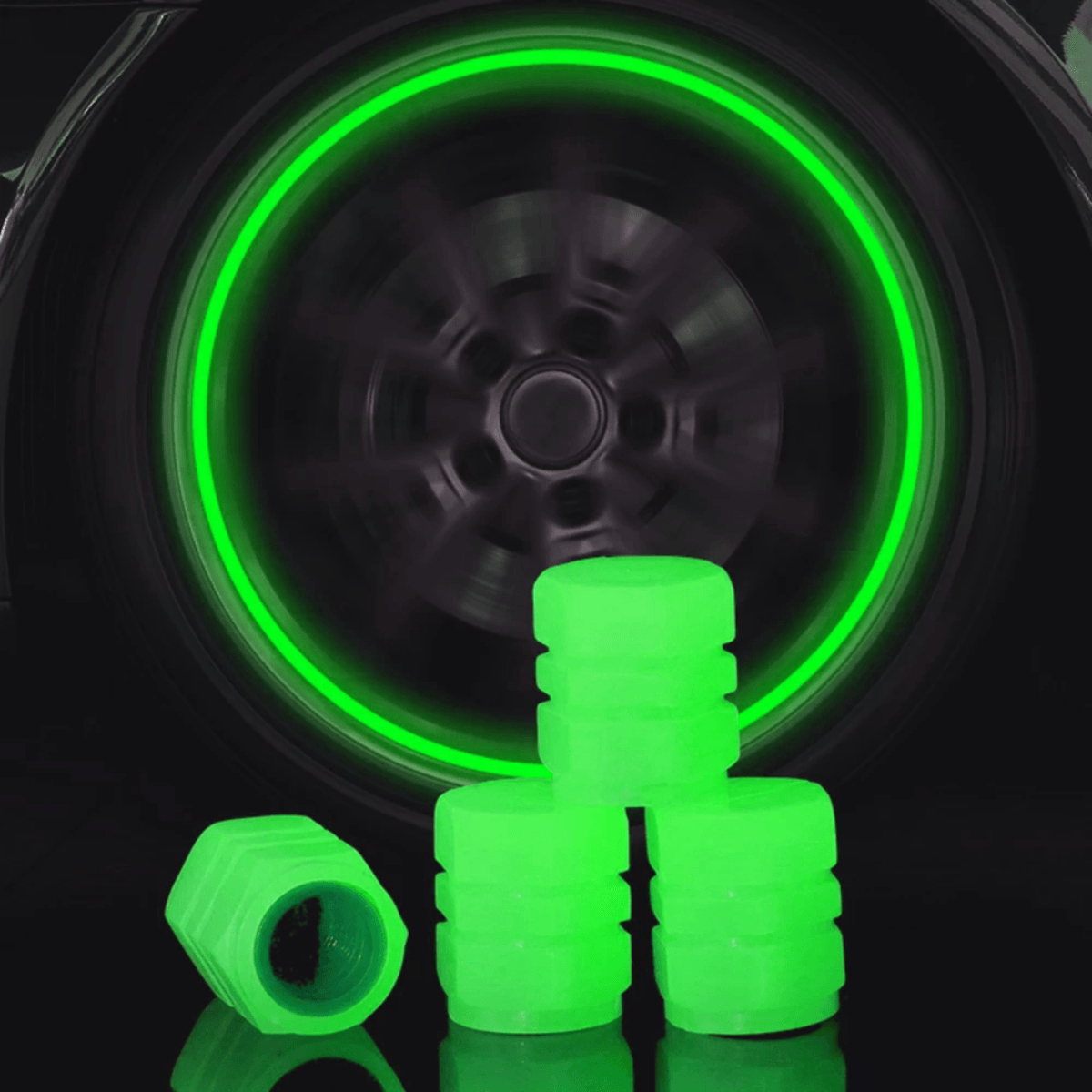 LED Light Tire Valve Caps for Nighttime Car Styling