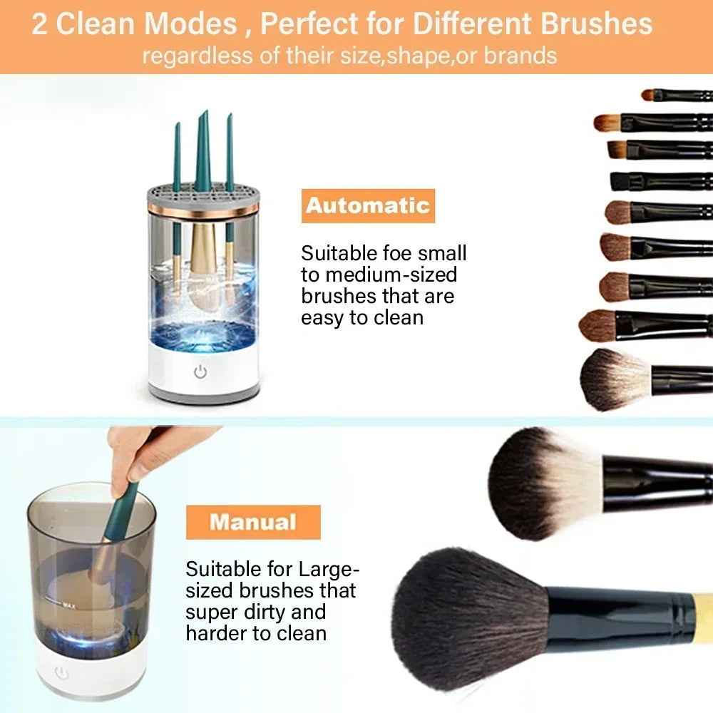 Electric Makeup Brush Cleaner & Dryer Automatic 360° Deep Cleaning Tool