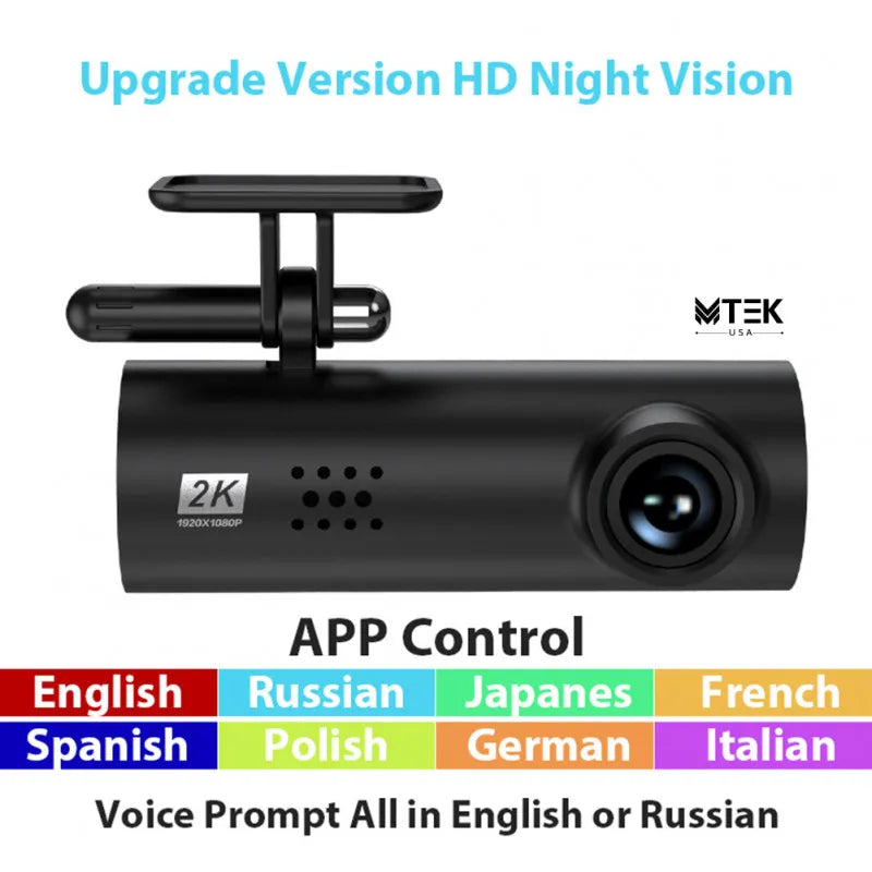 MTEK Dash Cam 1080p Full HD Car Security Camera