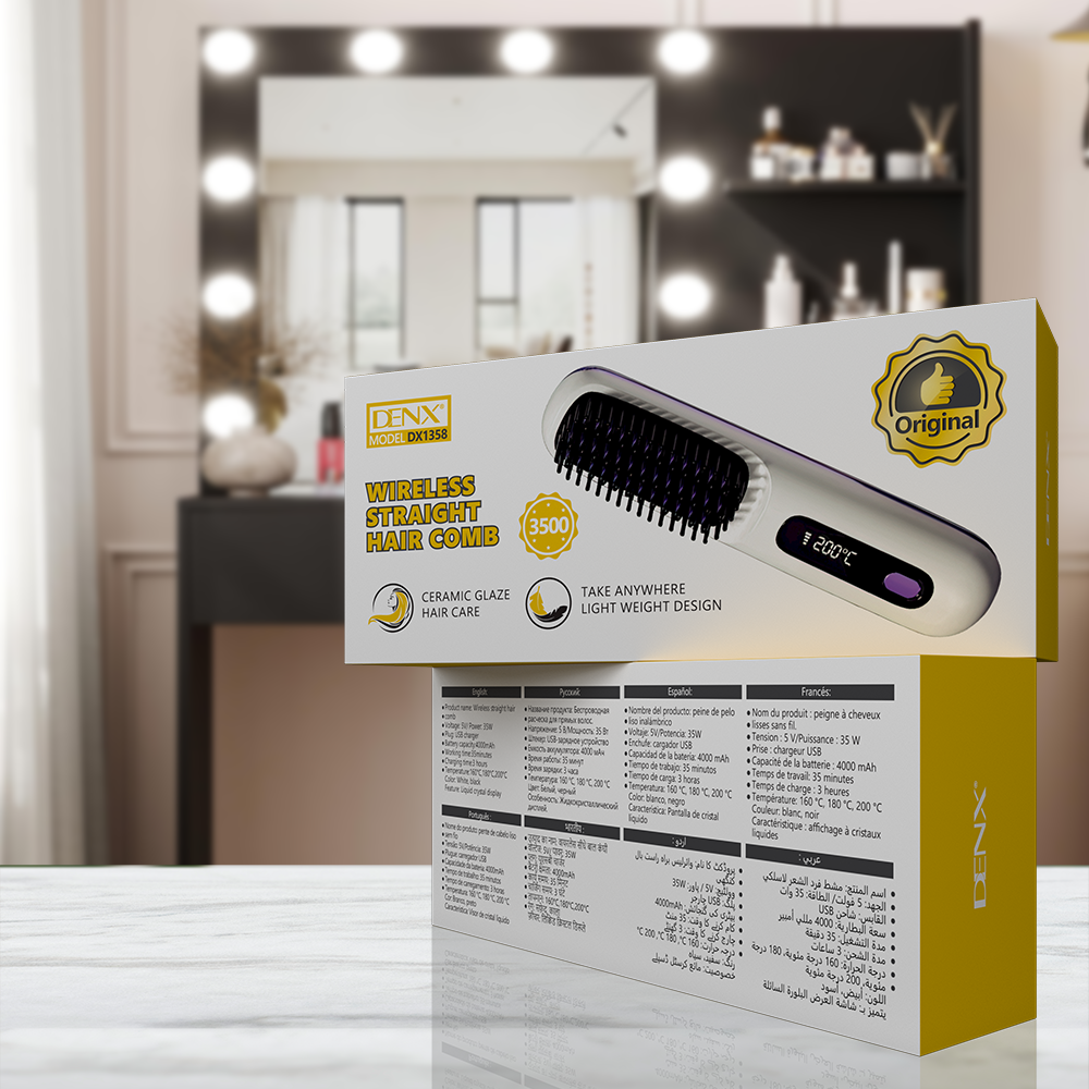 Wireless Hair Straightening Comb Smooth Frizz Free Styling Anytime