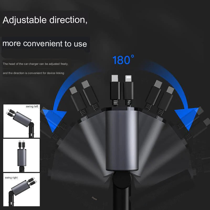 4 in 1 Retractable Fast Charger One Cable All Devices