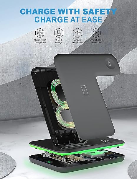 3-in-1 Wireless Charging Station For Phone, Smartwatch & AirPod