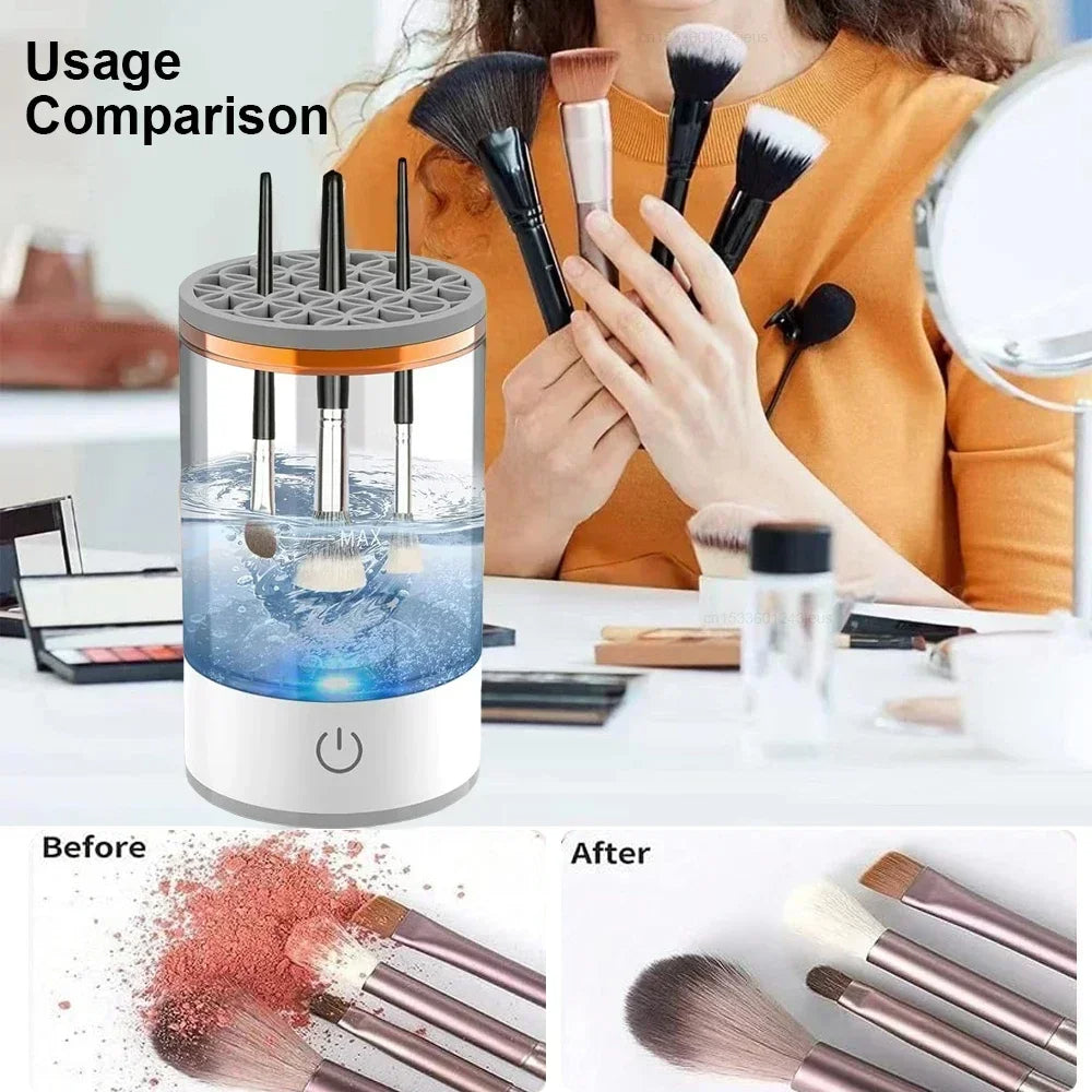Electric Makeup Brush Cleaner & Dryer Automatic 360° Deep Cleaning Tool