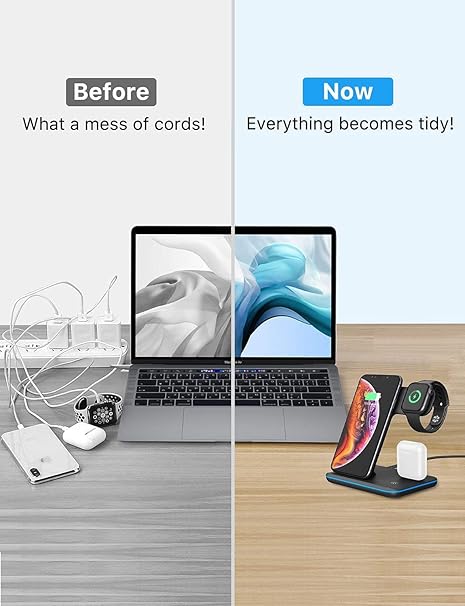 3-in-1 Wireless Charging Station For Phone, Smartwatch & AirPod