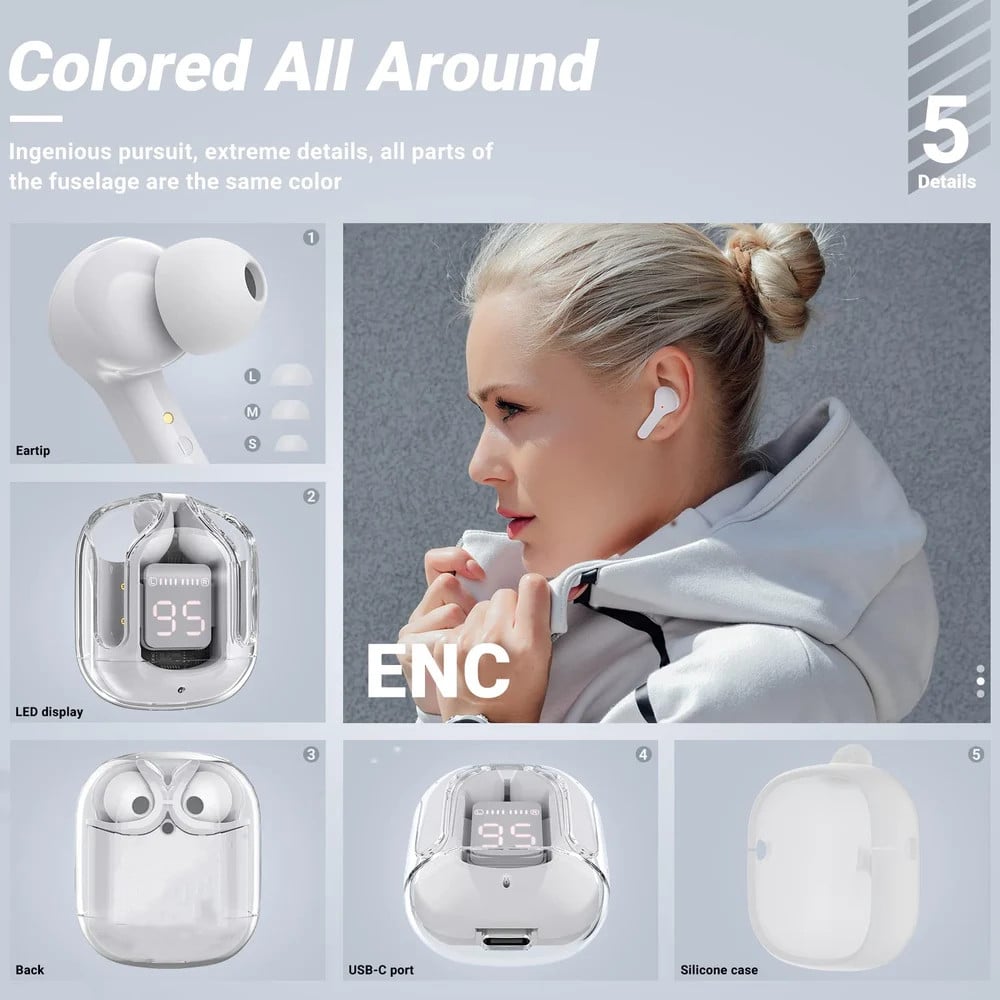 T6 LED Crystal Earphones