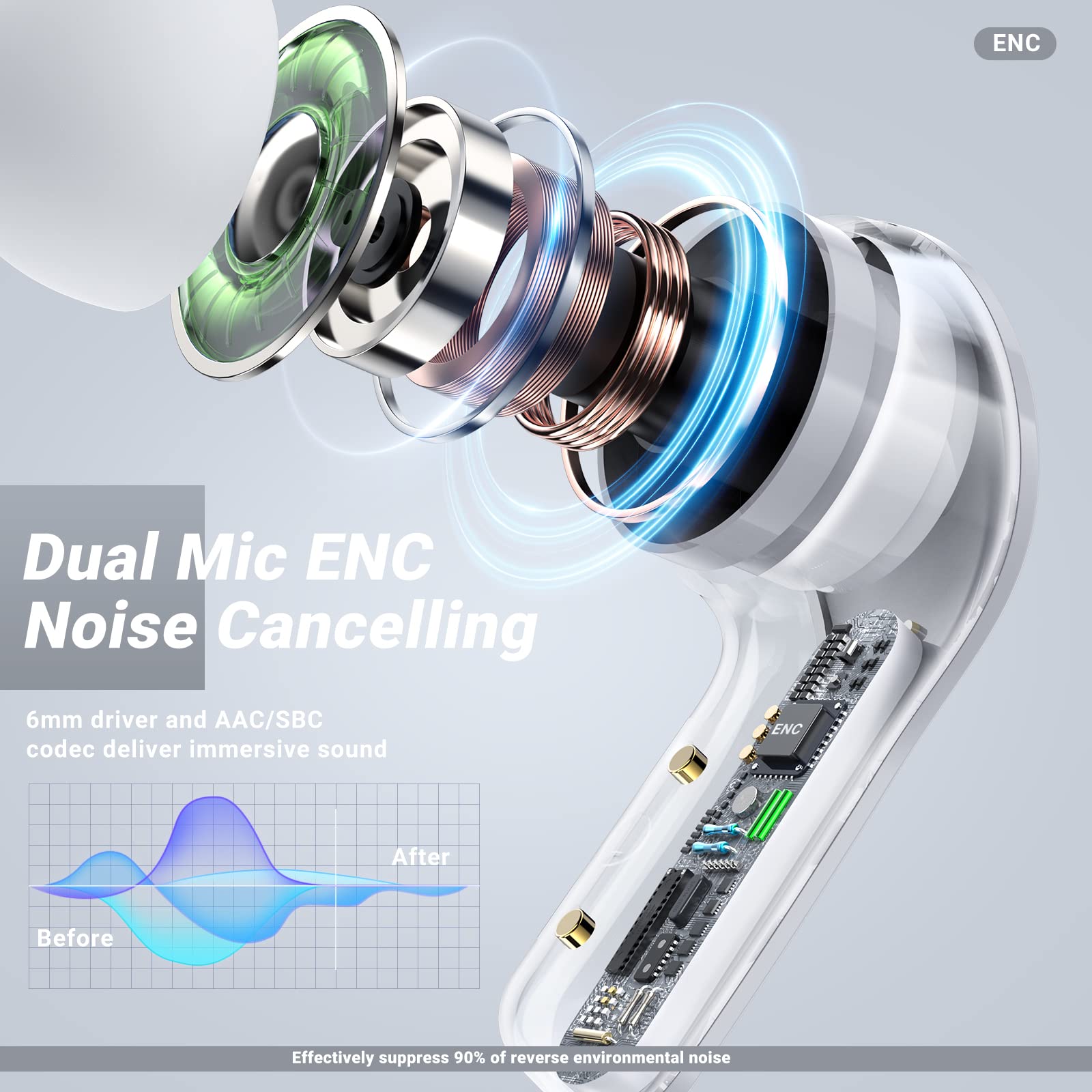 T6 LED Crystal Earphones