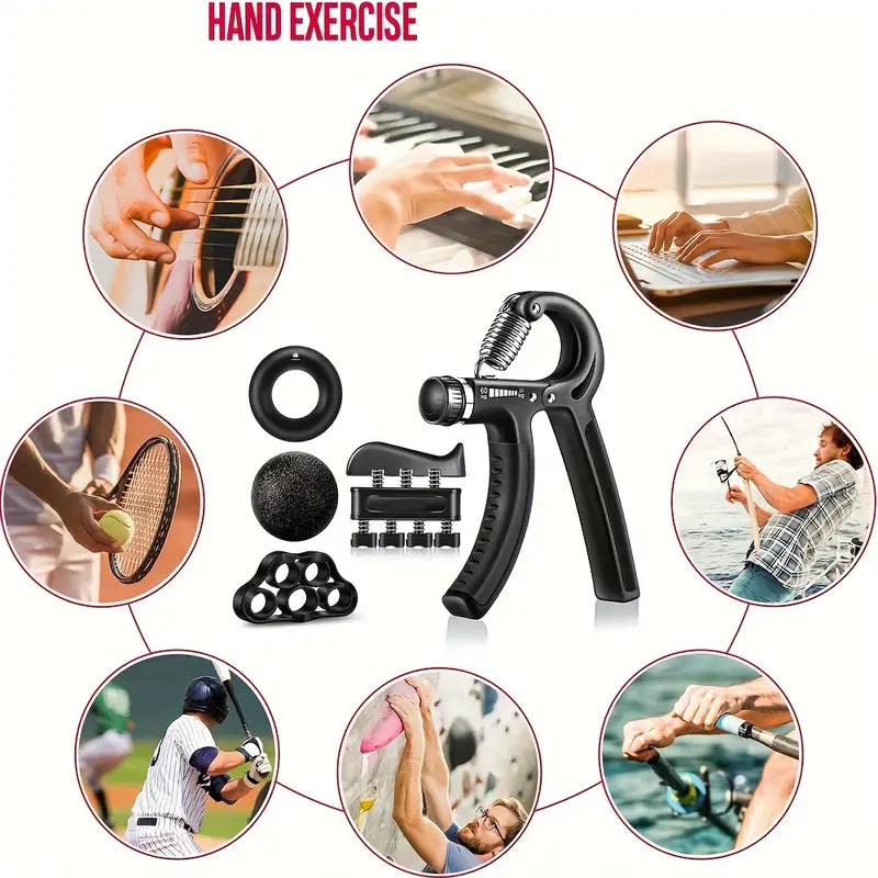 6 in 1 Hand Strengthener Kit for Gym & Therapy Use