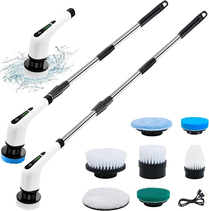 9 in 1 Rechargeable Electric Spin Cleaning Brush with Multiple Heads
