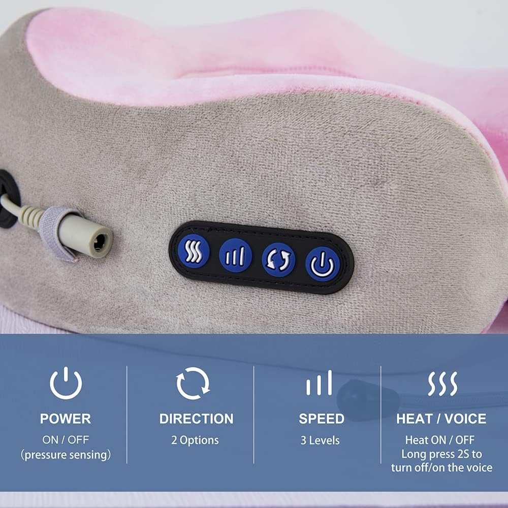 U-Shaped Neck Massager Pillow for Travel & Stress Relief