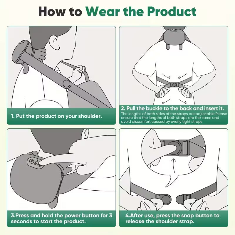 Neck & Shoulder Massager with Heat – Portable Deep Tissue Pain Relief