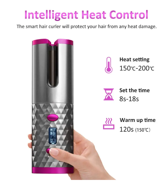 Cordless Auto Rotating Hair Curler Heat & Style