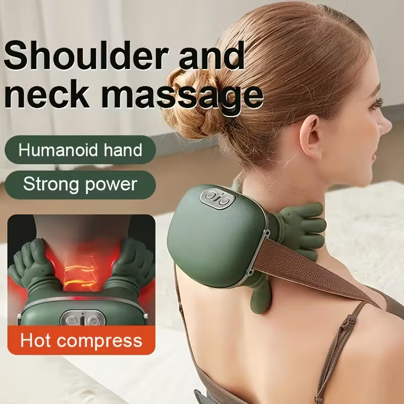 Neck & Shoulder Massager with Heat – Portable Deep Tissue Pain Relief