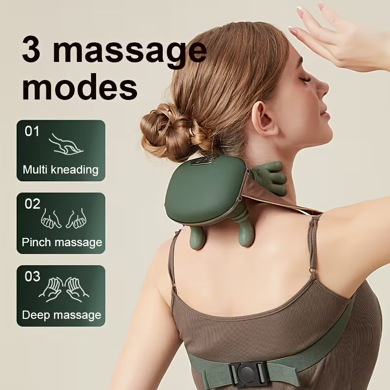 Neck & Shoulder Massager with Heat – Portable Deep Tissue Pain Relief